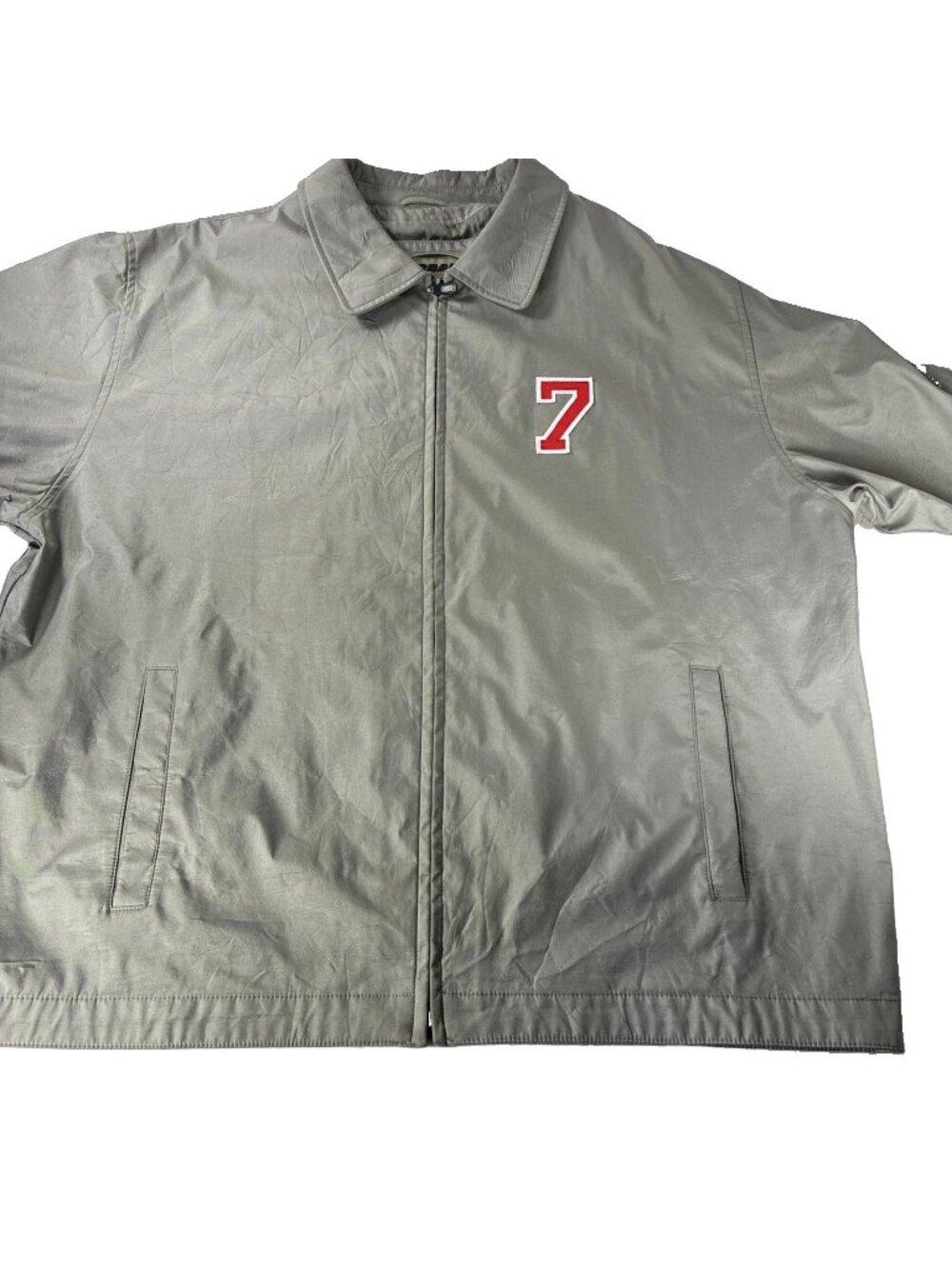 Urban North End Racing Windbreaker Jacket Mens Size XL Gray Full Zip 7 Patch